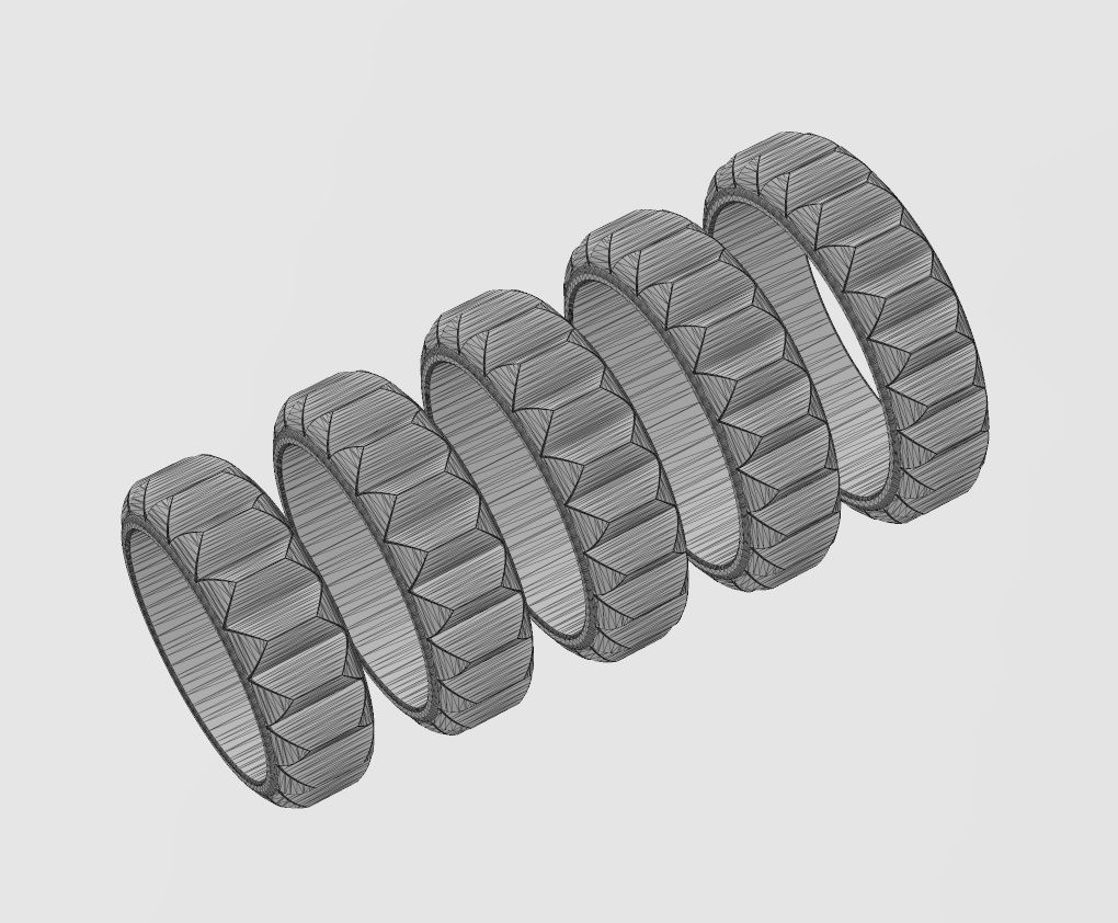 Elongated rounded studs eternity band US sizes 5to9 3D print model_11