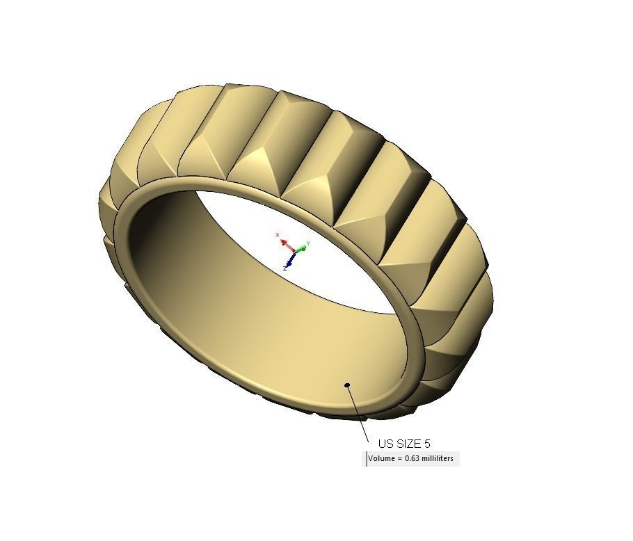 Elongated rounded studs eternity band US sizes 5to9 3D print model_9