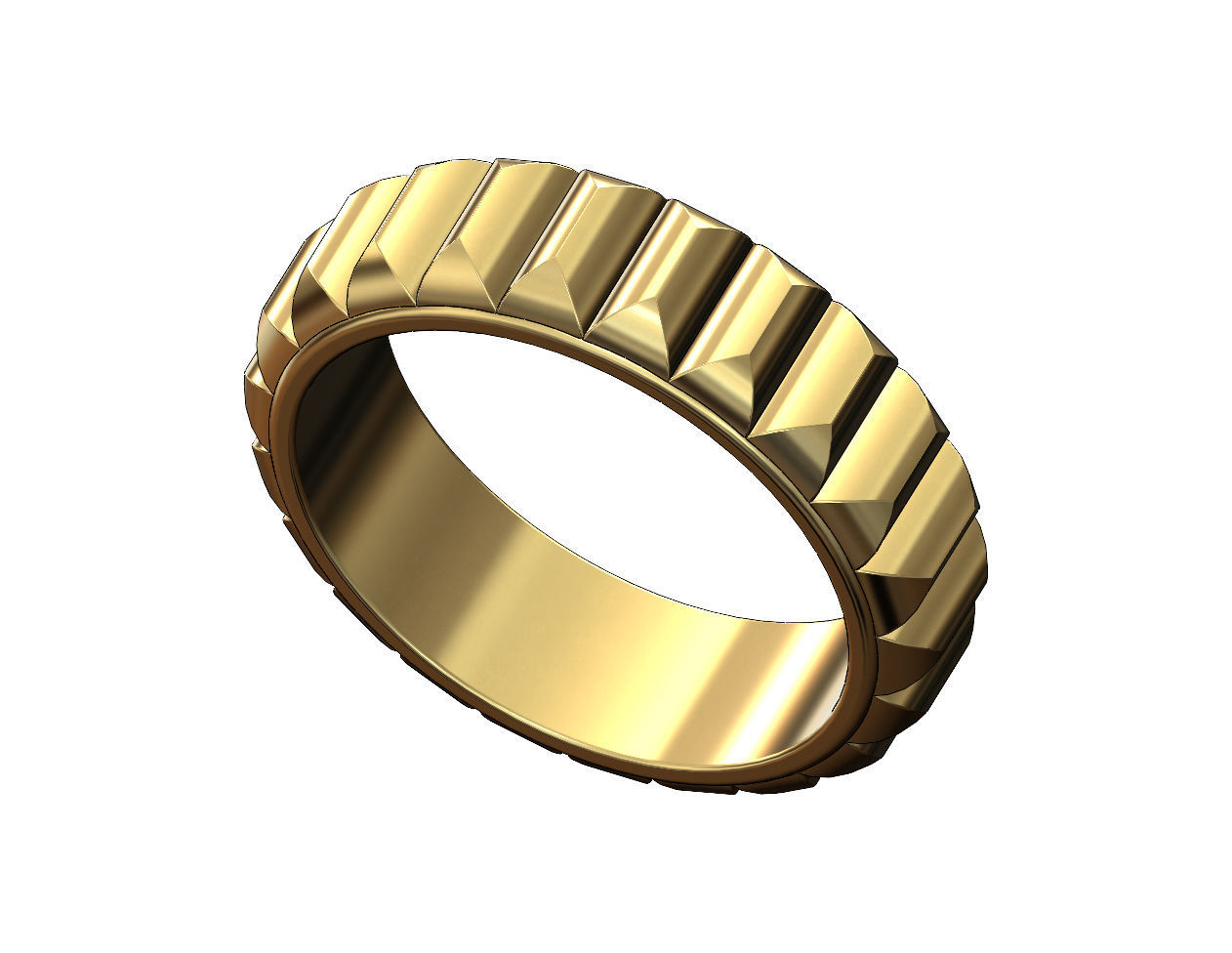 Elongated rounded studs eternity band US sizes 5to9 3D print model_3