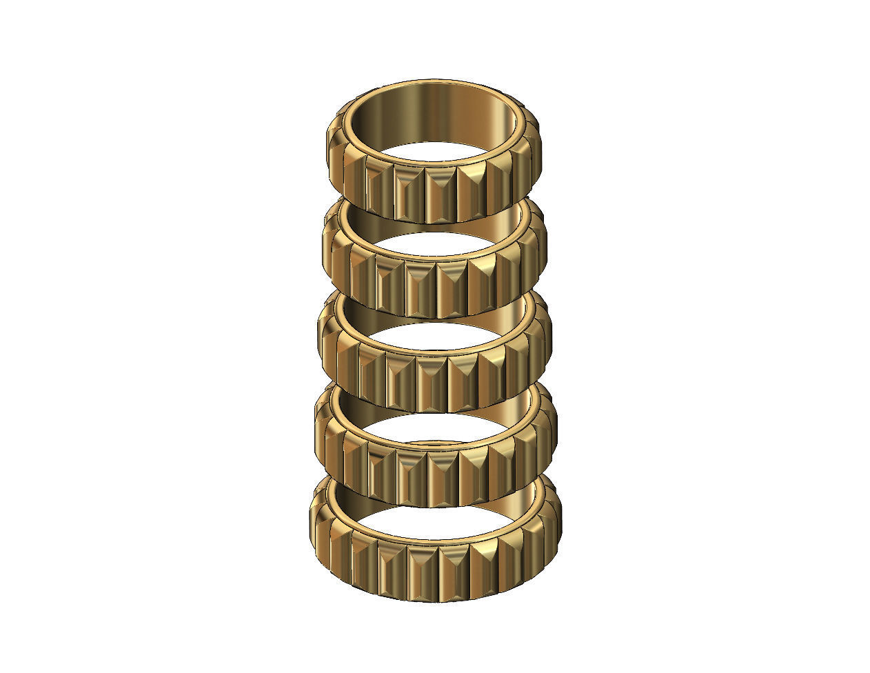 Elongated rounded studs eternity band US sizes 5to9 3D print model_2