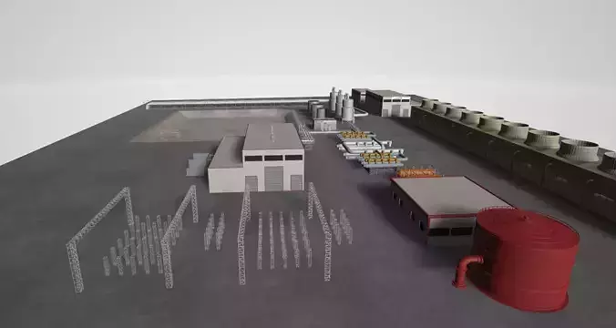 Geothermal Energy Power Plant 3D model