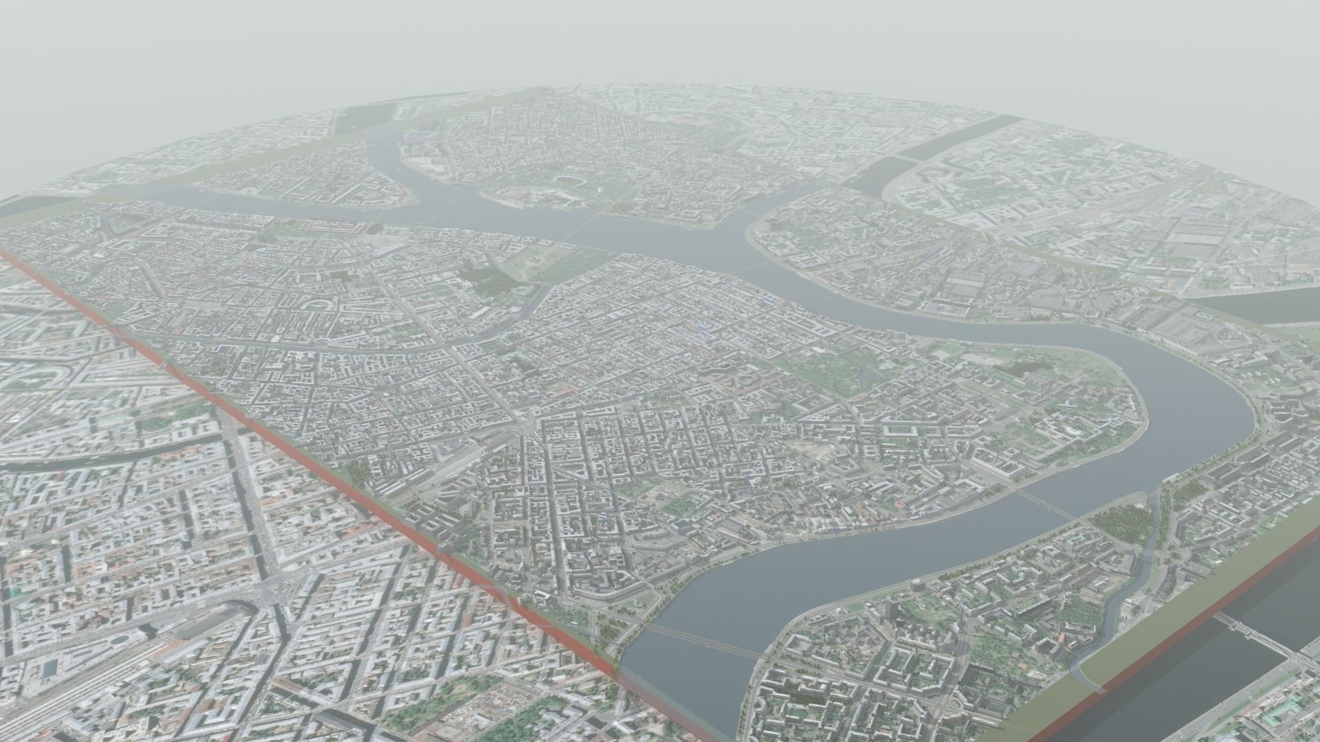 City of St Petersburg Russia Low-poly 3D model_25