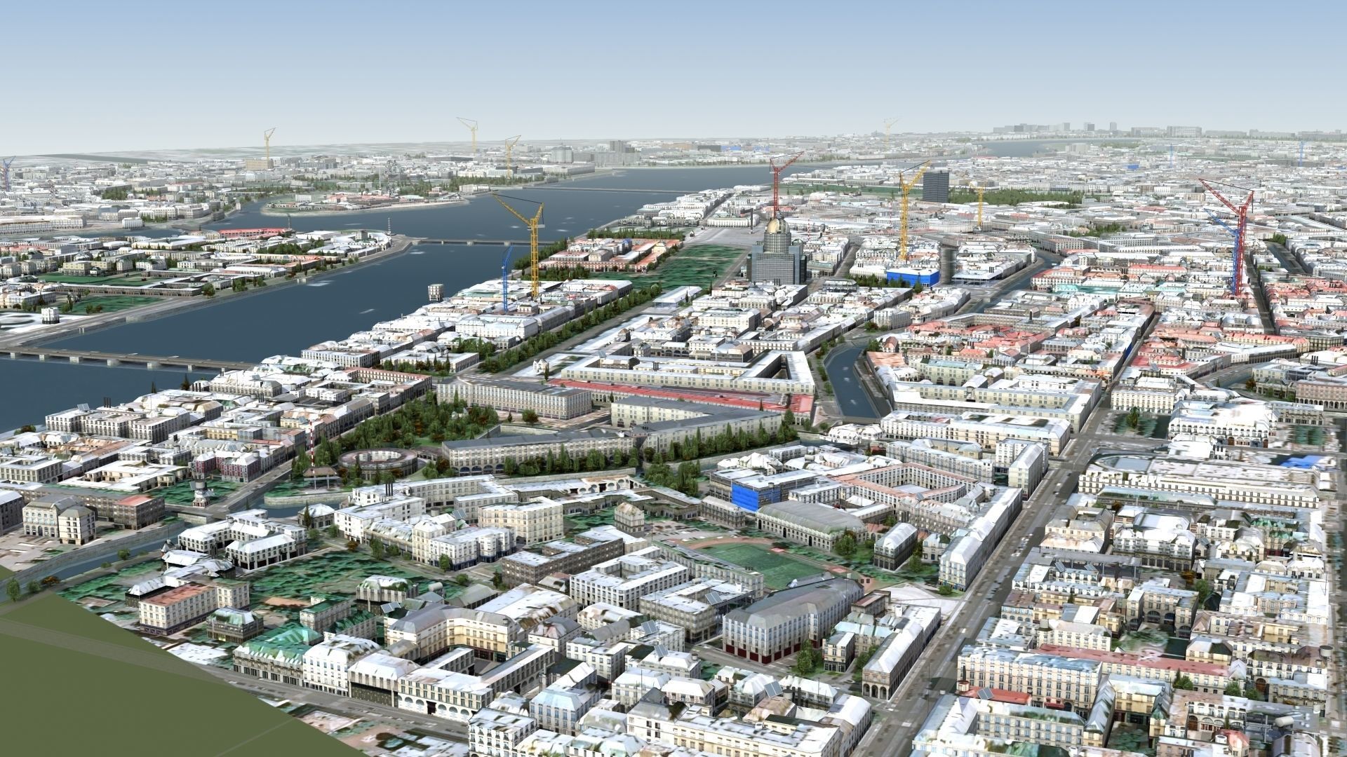 City of St Petersburg Russia Low-poly 3D model_17