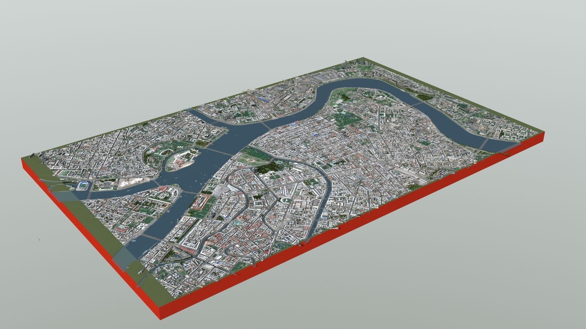 City of St Petersburg Russia Low-poly 3D model_9