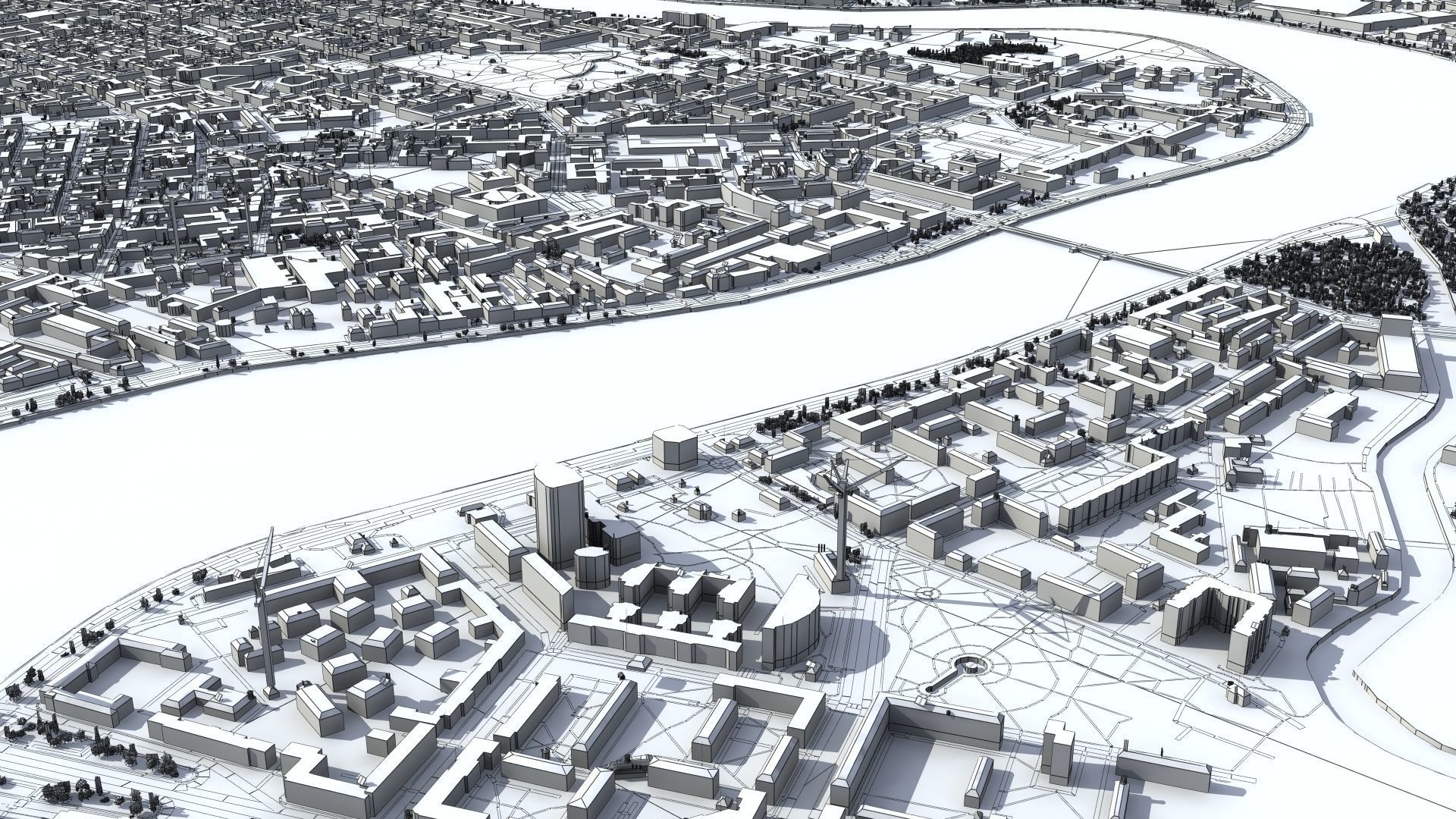 City of St Petersburg Russia Low-poly 3D model_35