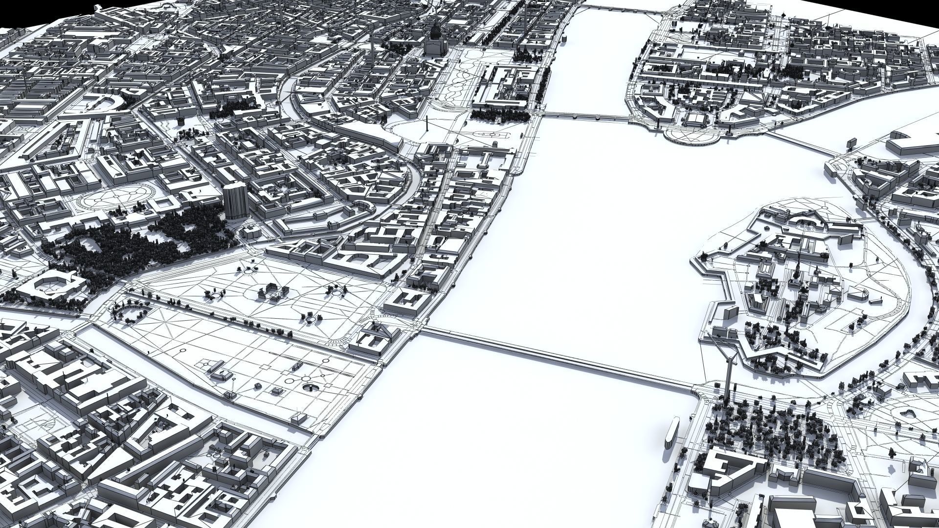 City of St Petersburg Russia Low-poly 3D model_33