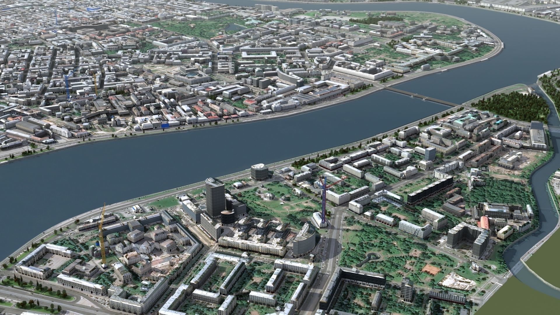 City of St Petersburg Russia Low-poly 3D model_7