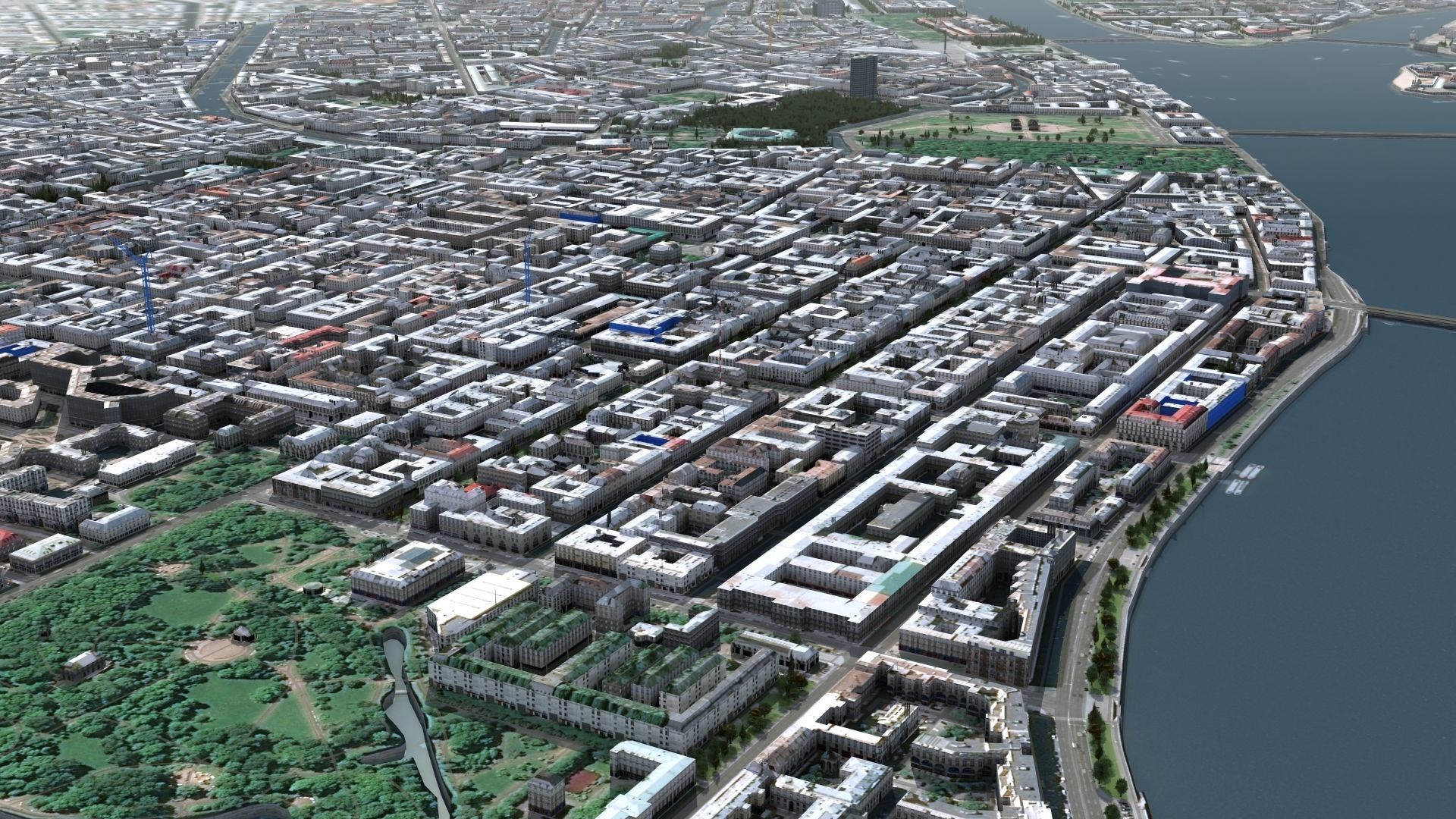 City of St Petersburg Russia Low-poly 3D model_4