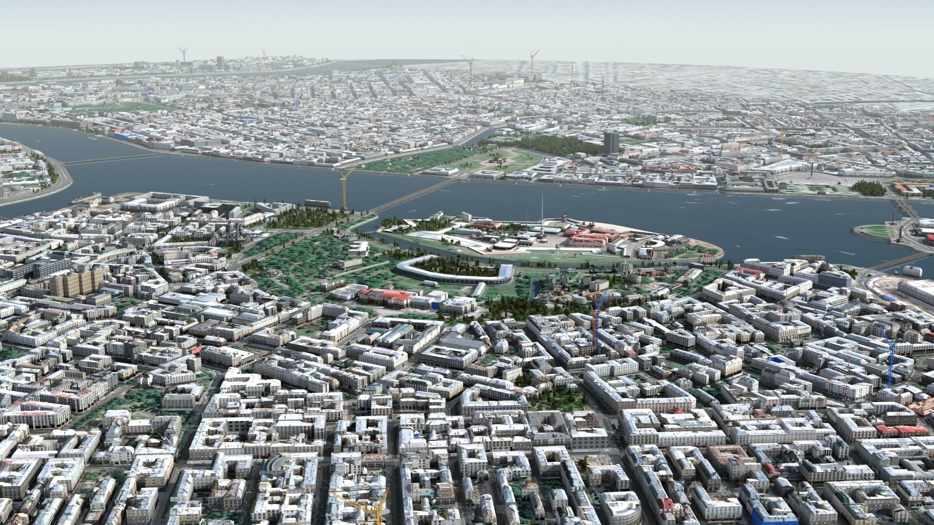City of St Petersburg Russia Low-poly 3D model_10