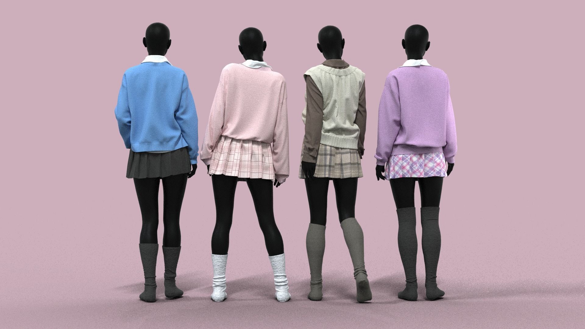  Realistic 3D Models Of School Uniforms   3D model_1