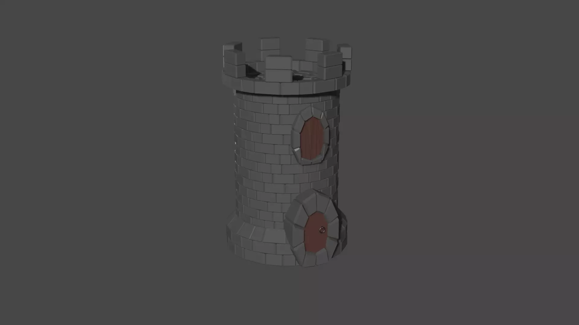 Medieval tower Low poly Low-poly 3D model_0