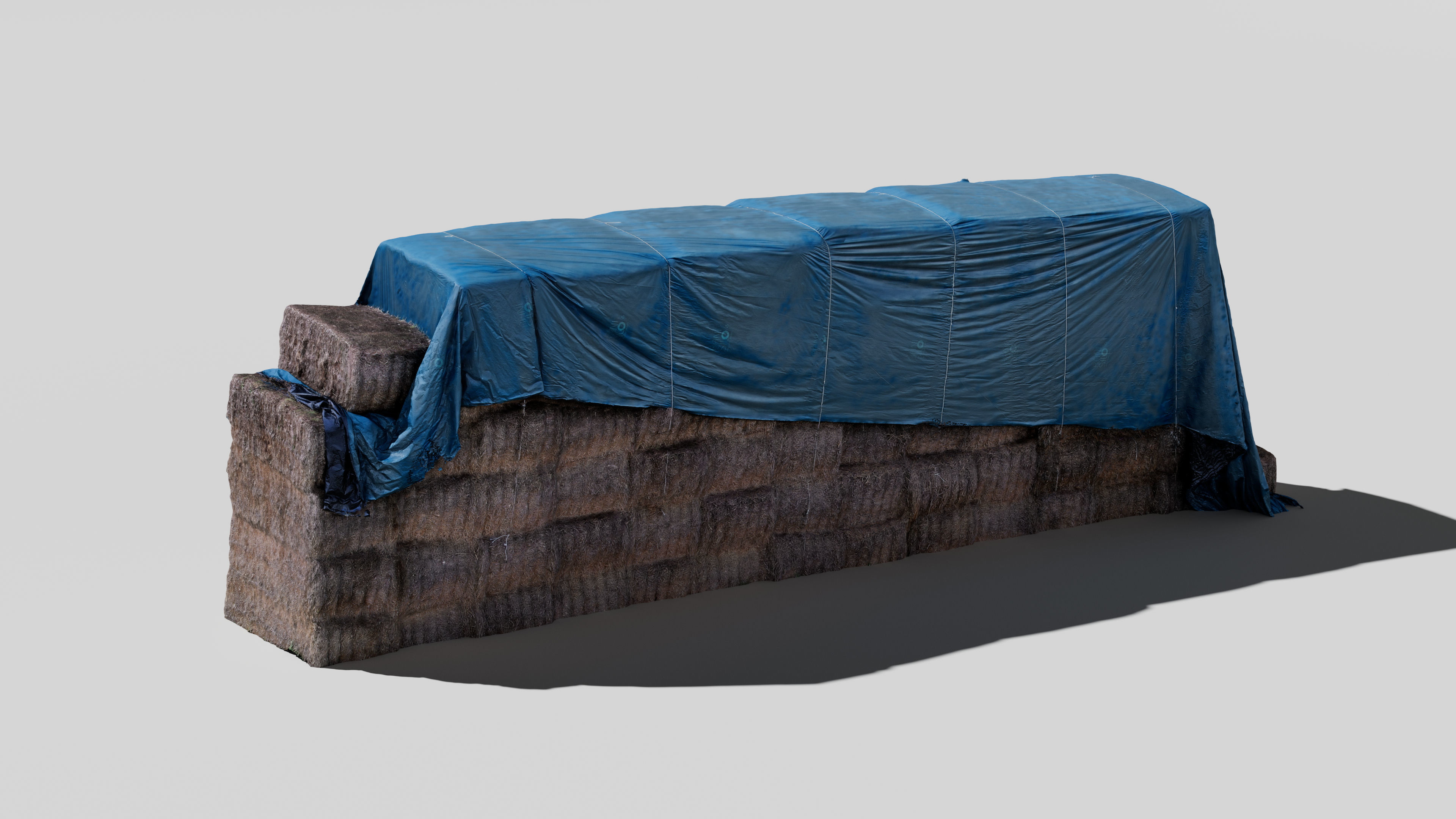 Hay Bale Stack - Photogrammetry Low-poly 3D model_5