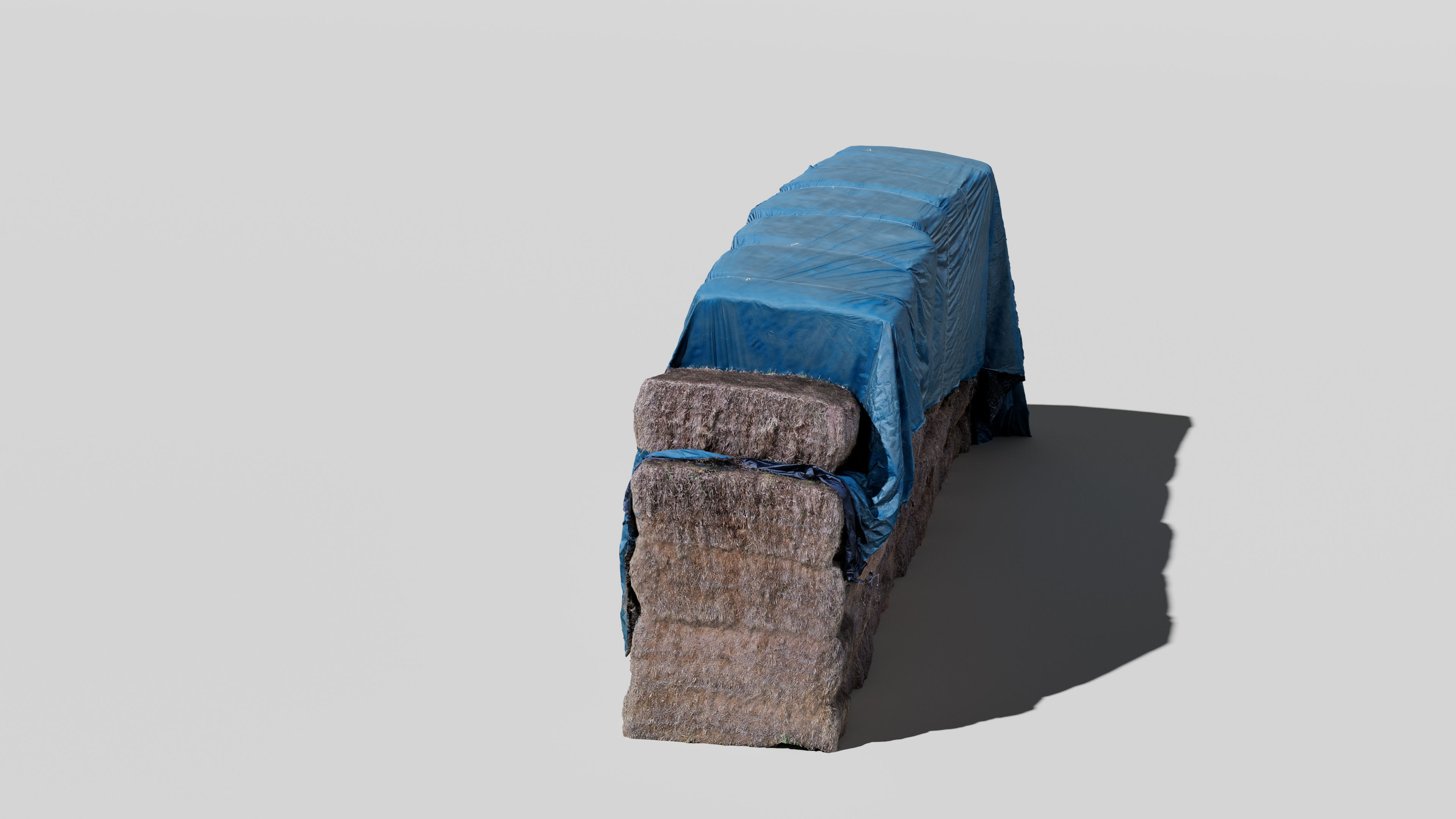 Hay Bale Stack - Photogrammetry Low-poly 3D model_7