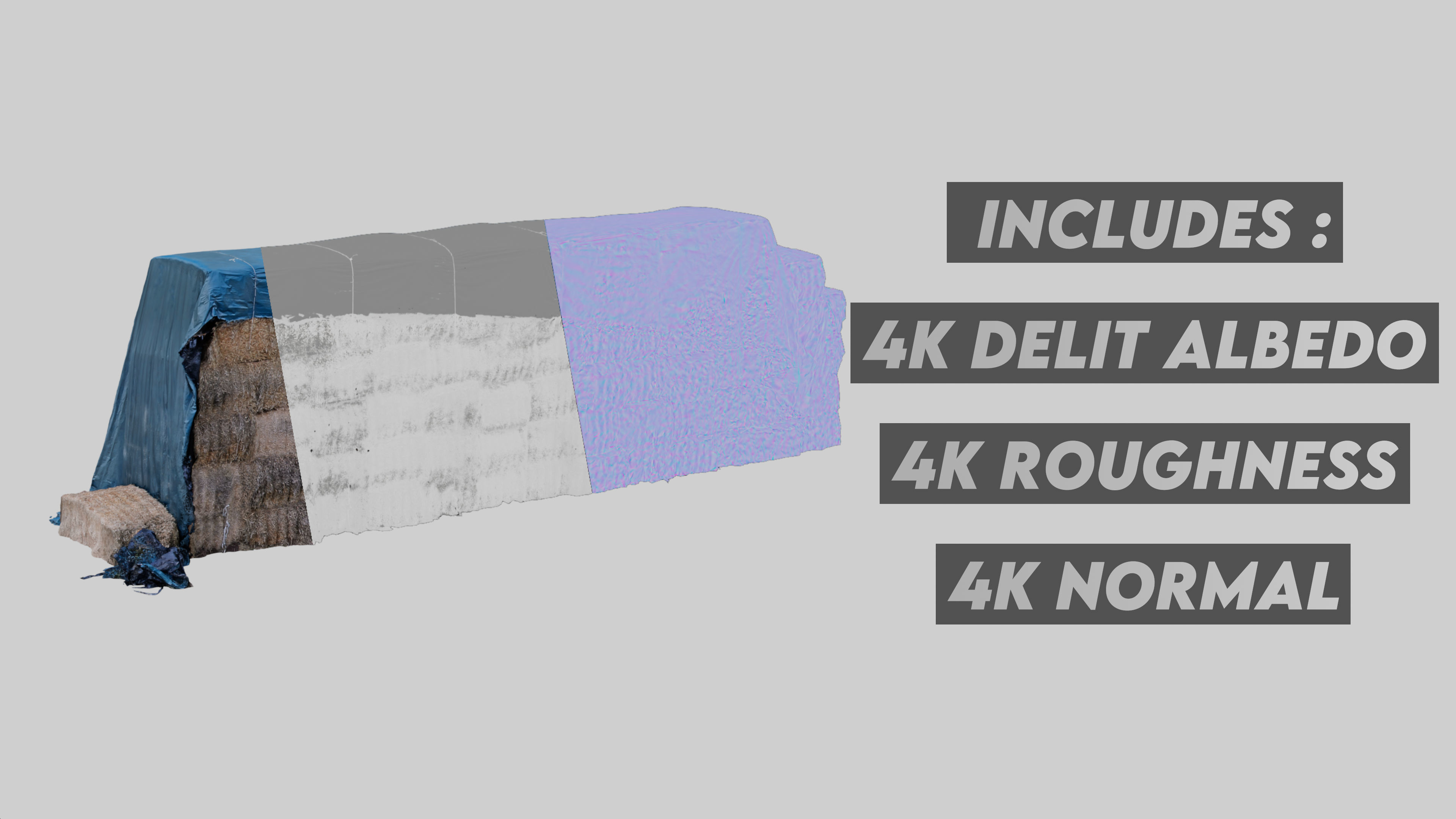 Hay Bale Stack - Photogrammetry Low-poly 3D model_2