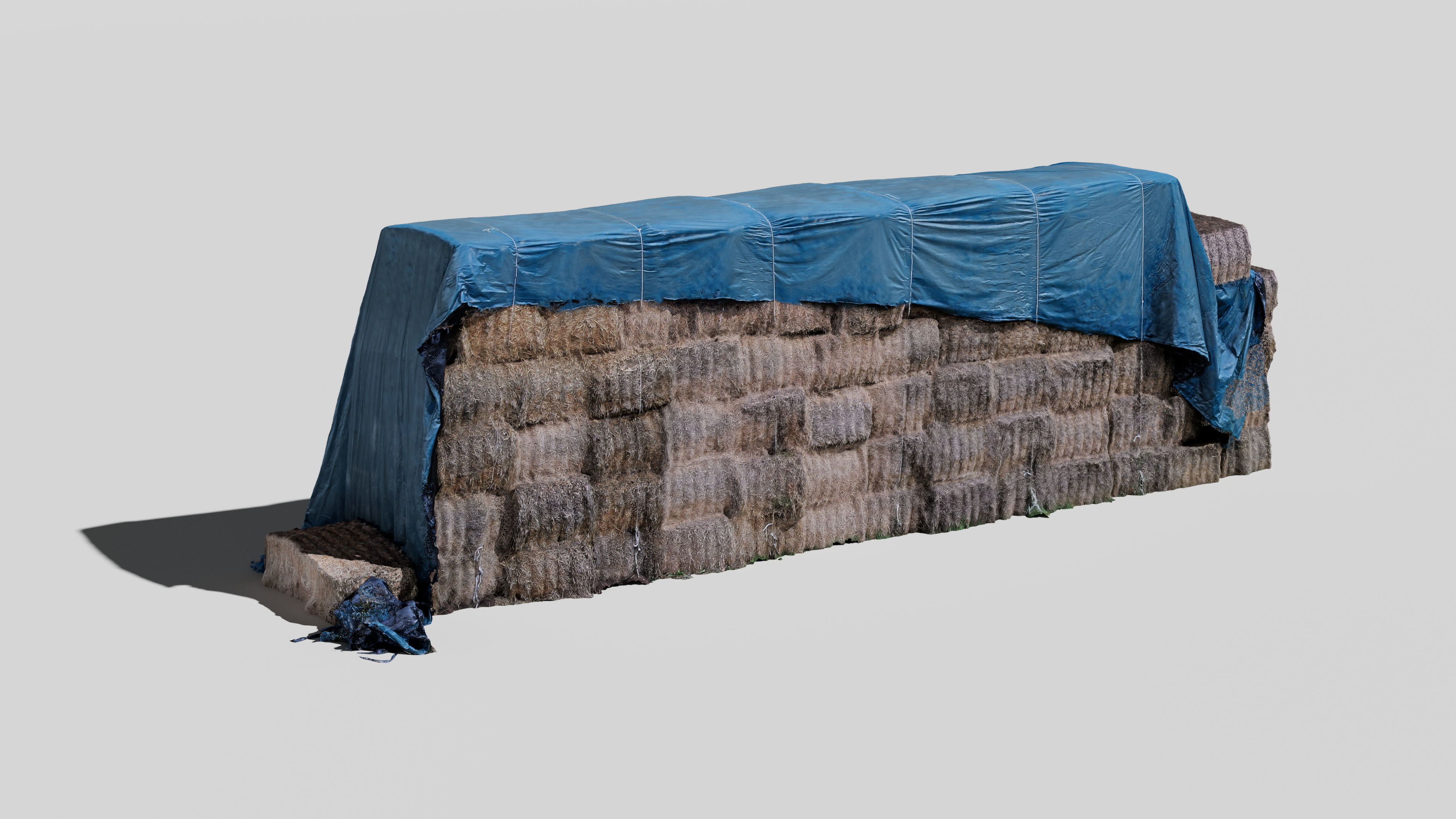 Hay Bale Stack - Photogrammetry Low-poly 3D model_3