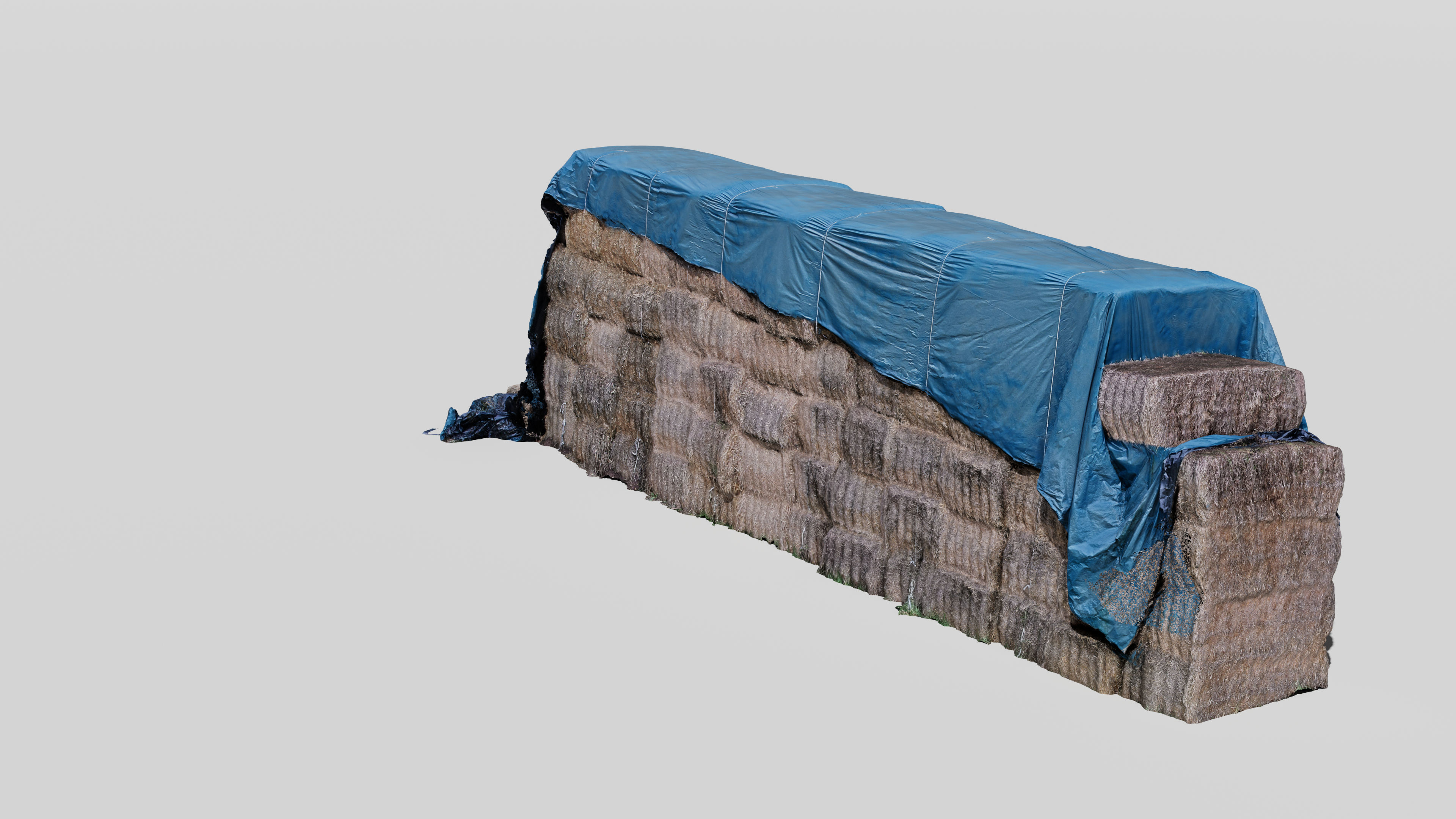Hay Bale Stack - Photogrammetry Low-poly 3D model_6