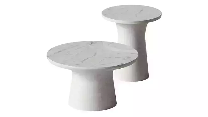 West Elm - Marble Topped Pedestal - coffee tables 3D model