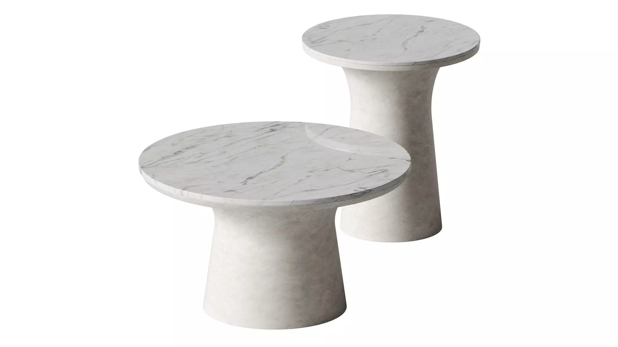West Elm - Marble Topped Pedestal - coffee tables 3D model_0
