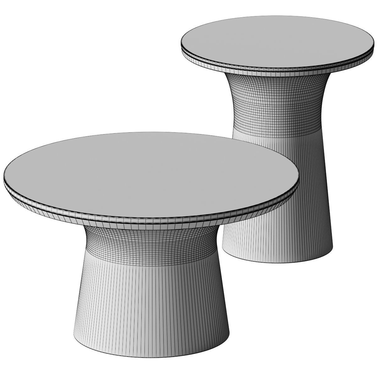 West Elm - Marble Topped Pedestal - coffee tables 3D model_1