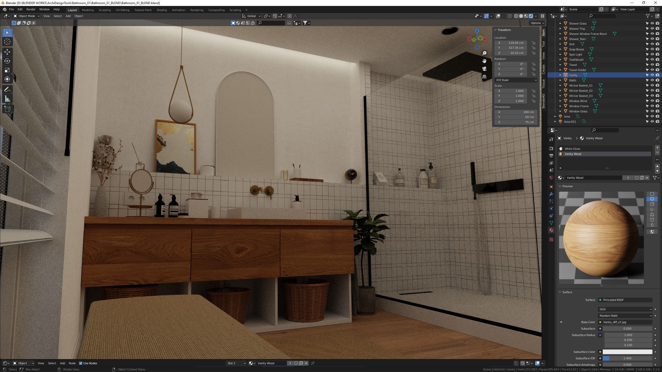 Nice Cozy Bathroom No1 3D model_11