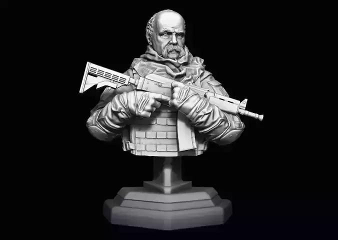 Taras Shevchenko knight of Ukraine bust 3D print model