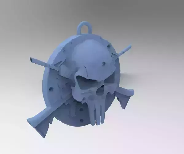 MEDALLON LLLAVERO PUNISHER MARVEL ARMAS 3D print model