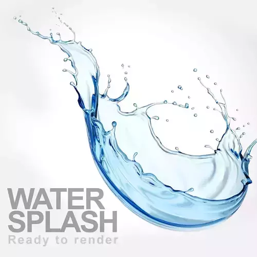blue water liquid splash 3D model