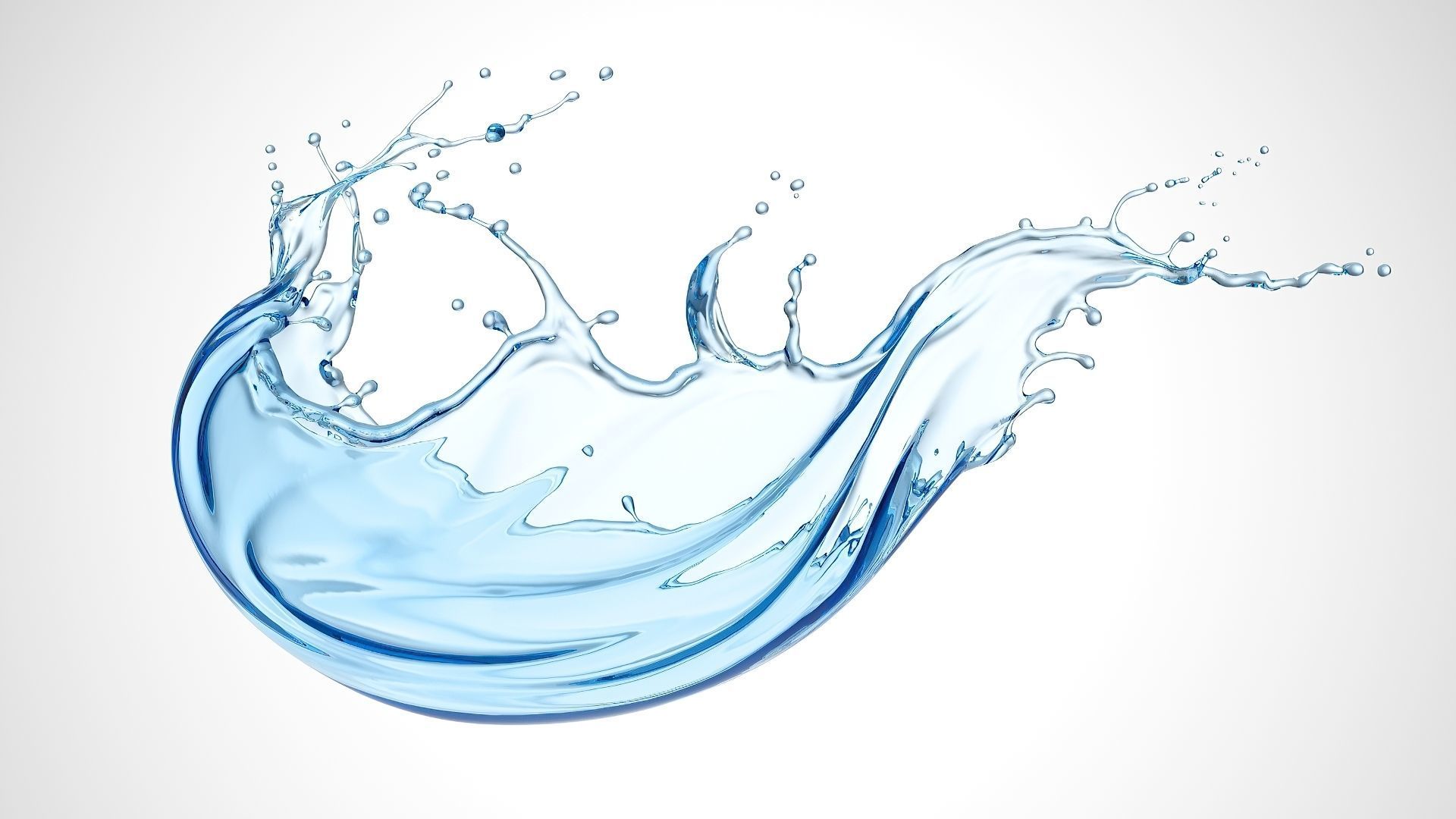 blue water liquid splash 3D model_3