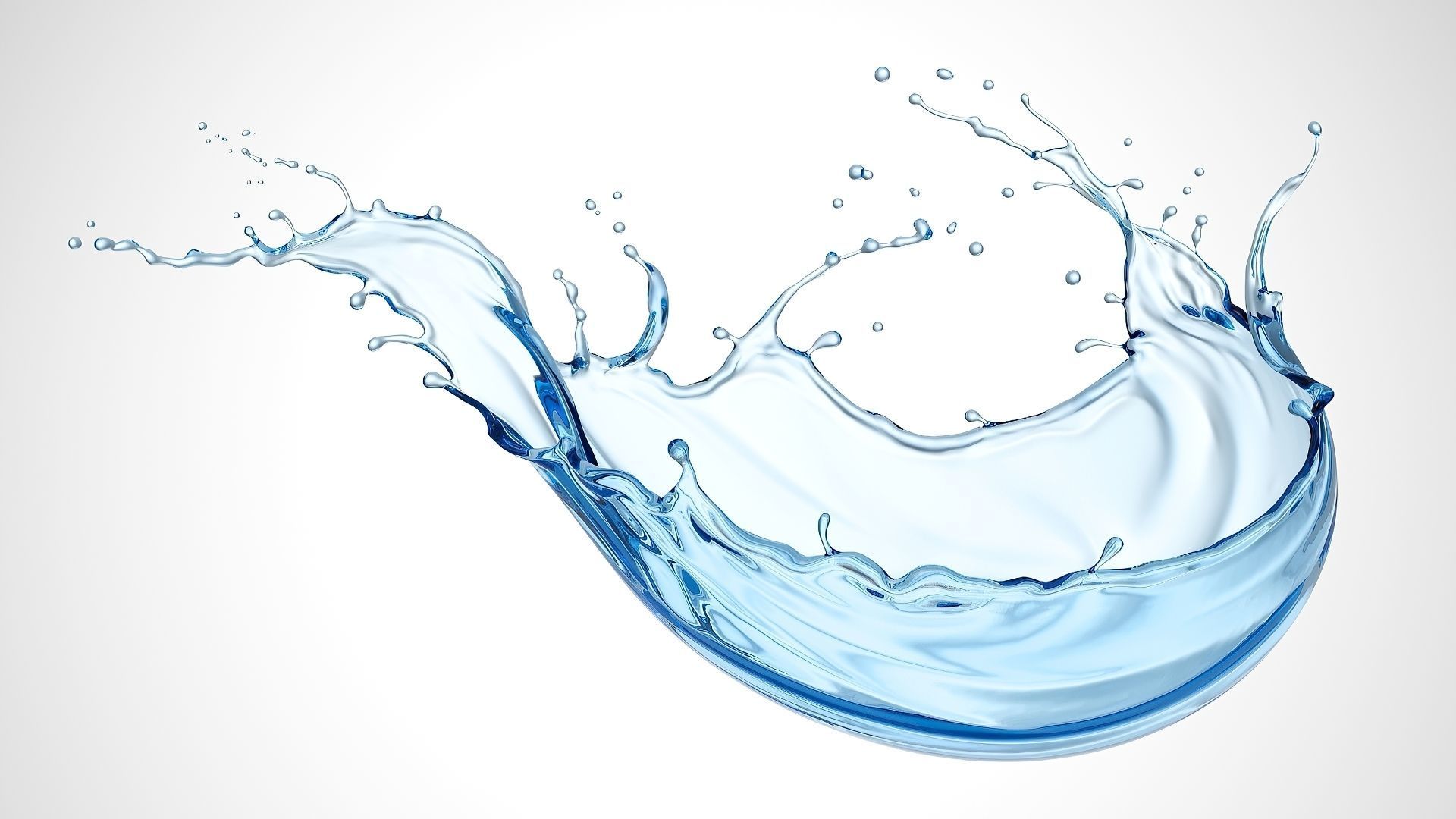 blue water liquid splash 3D model_1