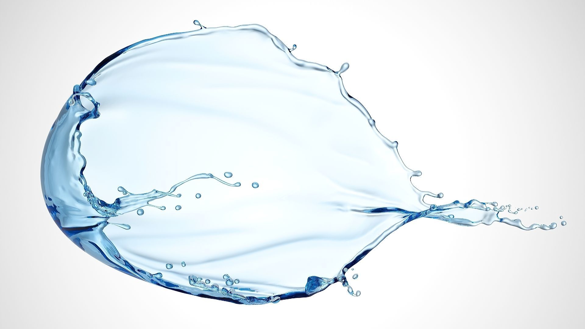 blue water liquid splash 3D model_4