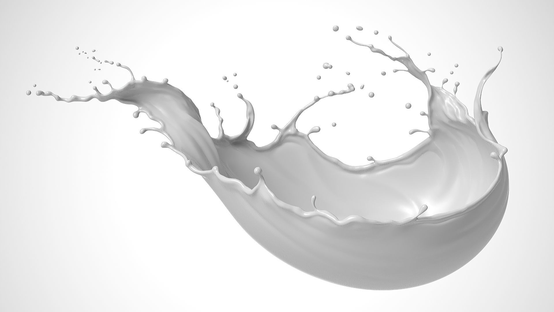 blue water liquid splash 3D model_5