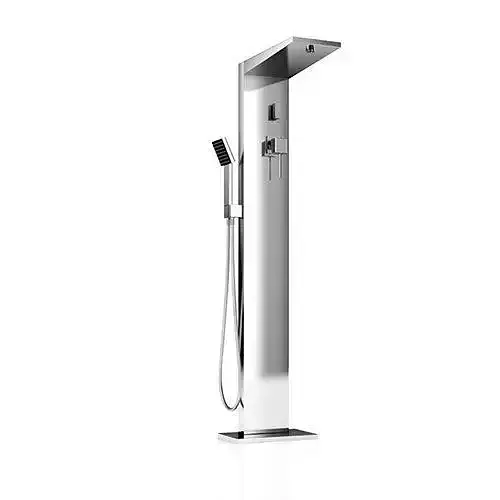 Modern Silver Bath Tap With Detachable Hose