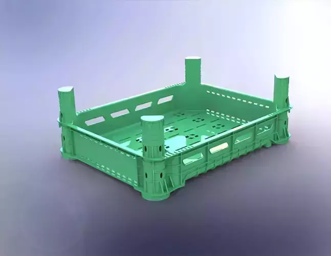 Plastic crate 3D model 
