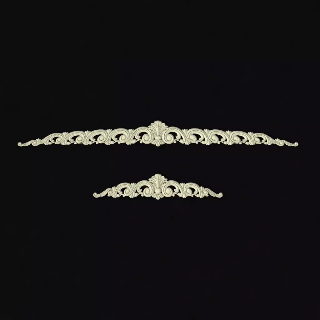 2 dekors two ornate pieces of metal 3D model_0