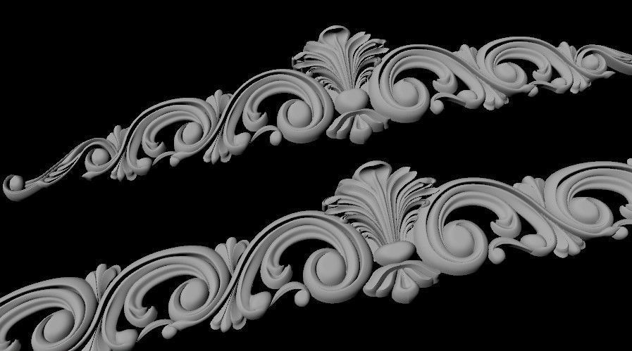 2 dekors two ornate pieces of metal 3D model_2