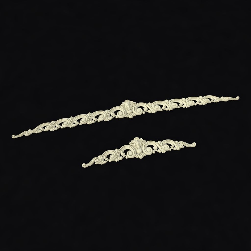 2 dekors two ornate pieces of metal 3D model_1