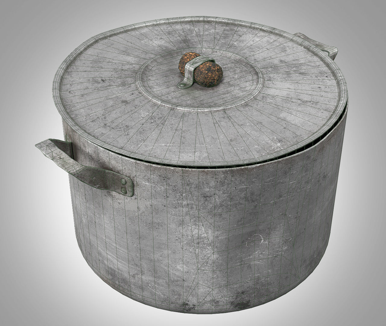 Kitchen pot  Low-poly 3D model_4