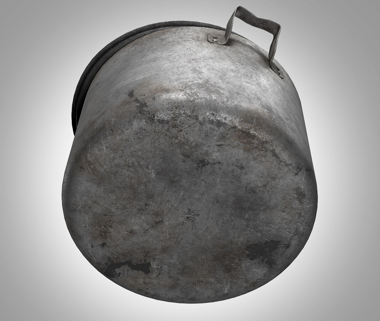 Kitchen pot  Low-poly 3D model_2