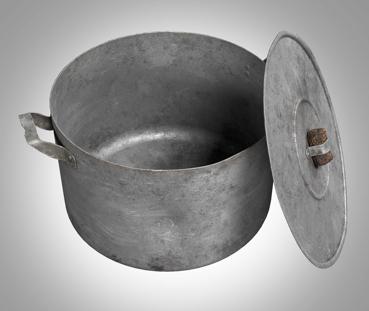 Kitchen pot  Low-poly 3D model_1