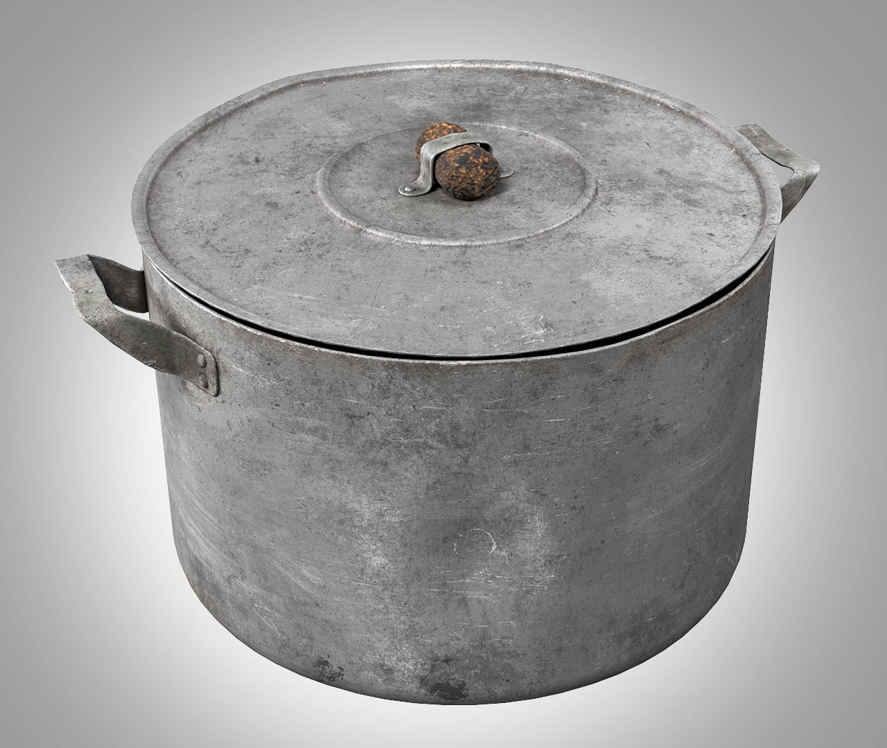 Kitchen pot  Low-poly 3D model_3