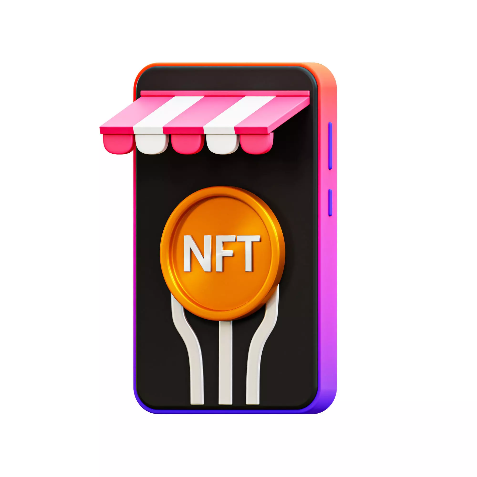 NFT Marketplace Low-poly 3D model_0