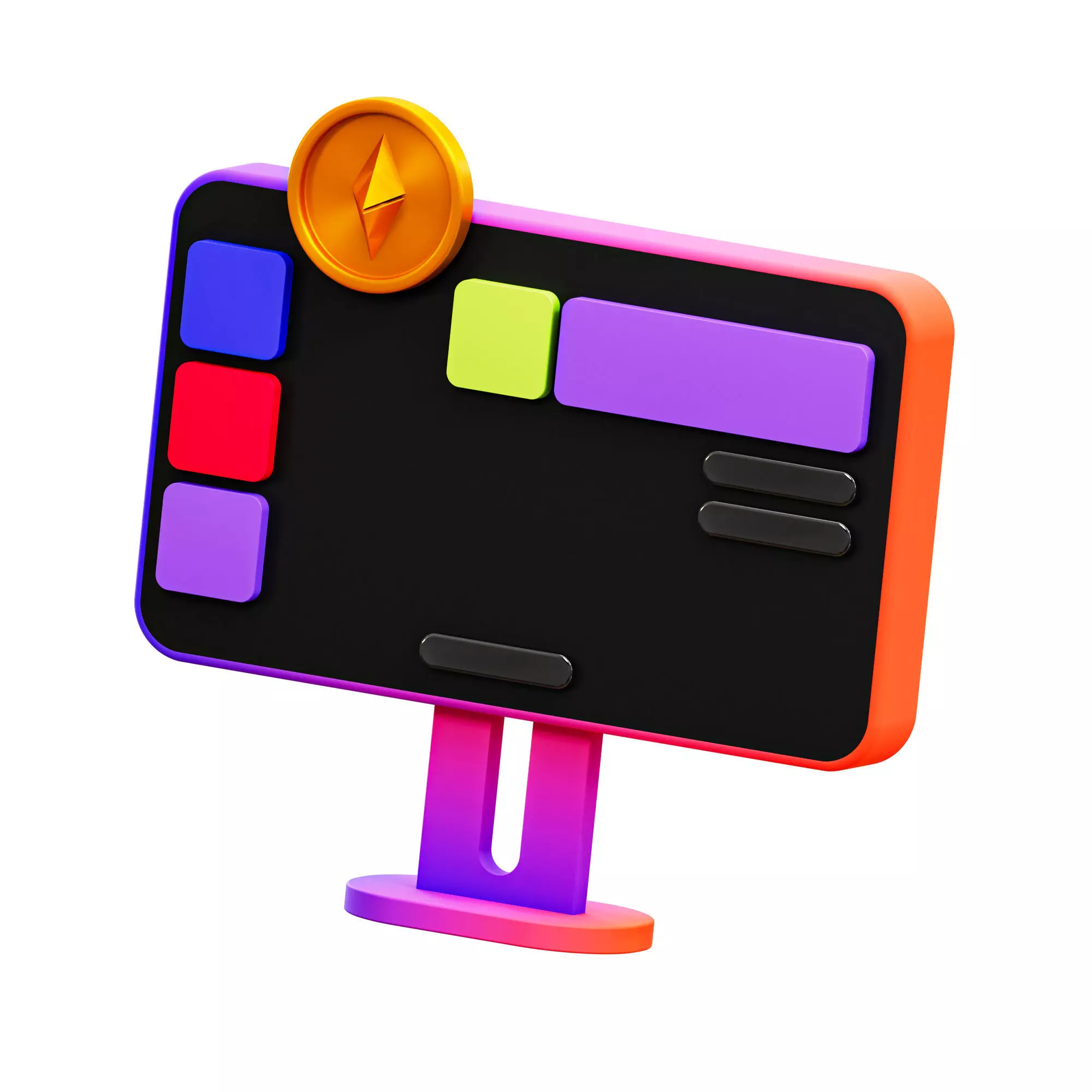 NFT Monitoring Low-poly 3D model_0