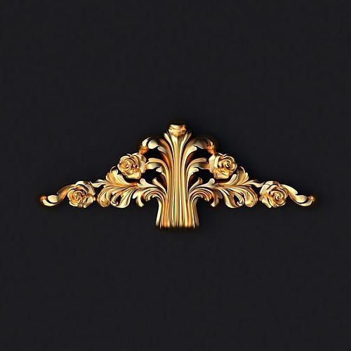 dekor ornate gold leaf 3D model