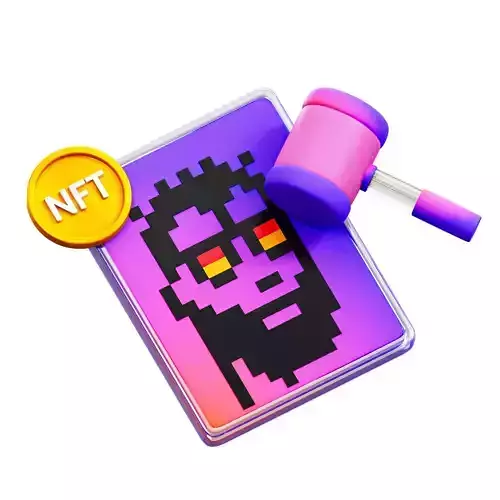 NFT Auction Low-poly 3D model