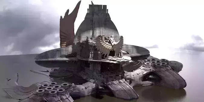 Floating Angel monolith Sci-fi Arch Hive