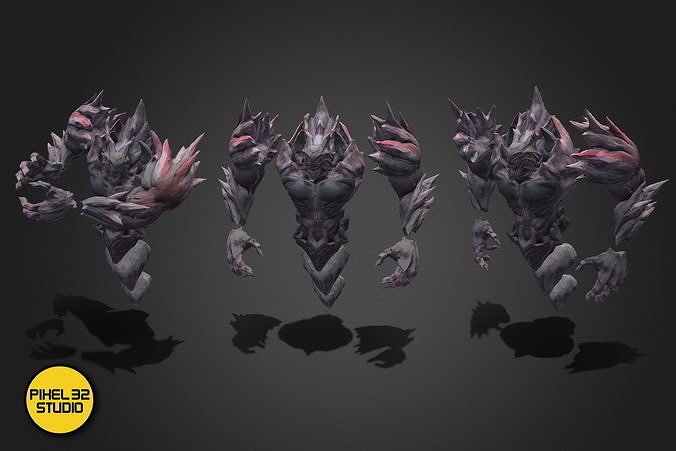 Fantasy Creature - Battle Spirit Low-poly 3D model