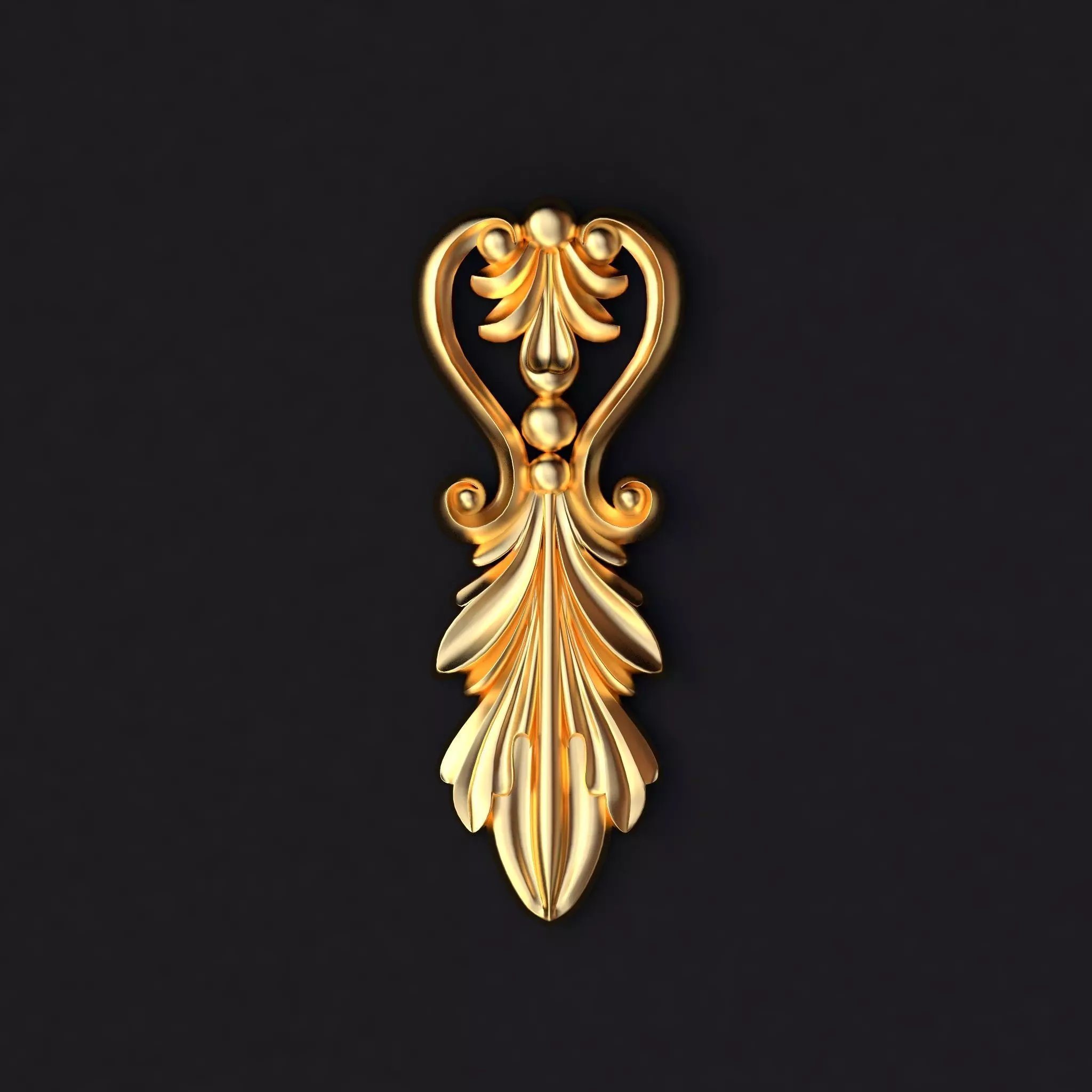 dekor gold ornament 3D model_0