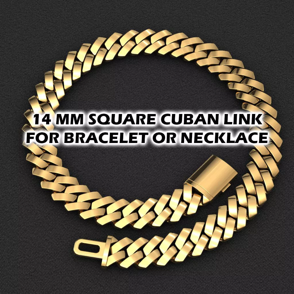 14 MM MIAMI CUBAN LINK CHAIN FOR BRACELET OR NECKLACE 3D print model_0