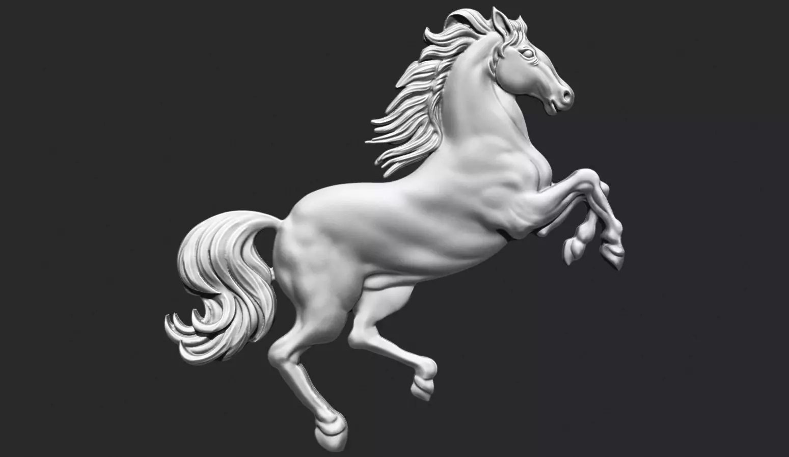Horse Rearing Up Bas Relief 3D print model_0