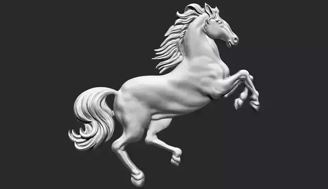 Horse Rearing Up Bas Relief 3D print model